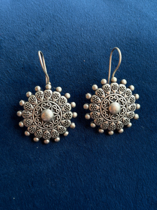 Mandala Oxidized Earrings