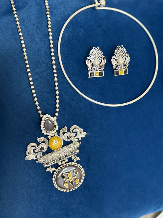 Royal Fusion Oxidised Necklace Set