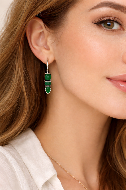 Elegant stone drop earrings