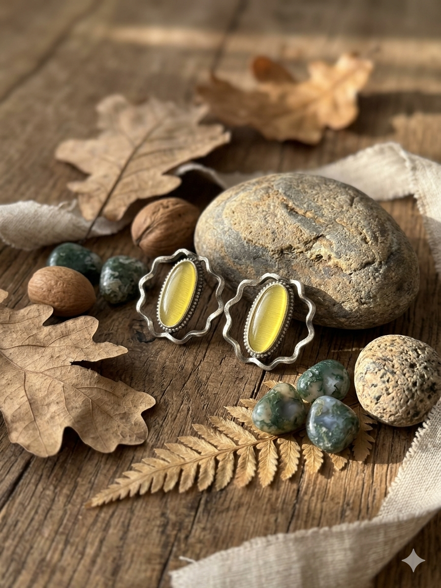 Oxidized Silver Stud Earrings for Women,