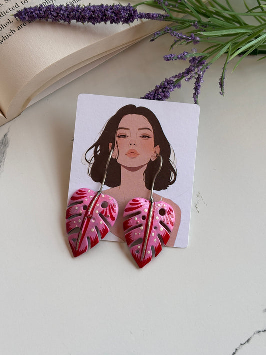 Leaf drop oxidised earrings