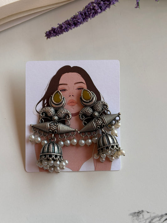Pearl drop hoops