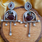 Antique Oxidised Peacock Earrings