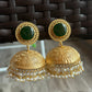 Traditional Gold-Plated Stone Jhumka Earrings