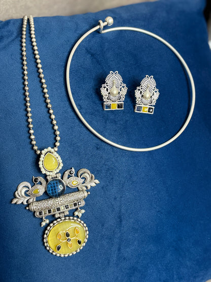 Royal Fusion Oxidised Necklace Set