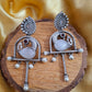 Antique Oxidised Peacock Earrings