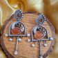 Antique Oxidised Peacock Earrings