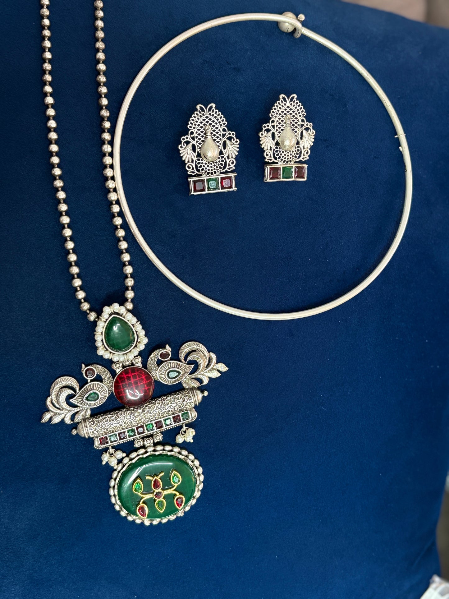 Royal Fusion Oxidised Necklace Set