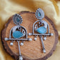 Antique Oxidised Peacock Earrings