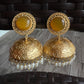 Traditional Gold-Plated Stone Jhumka Earrings