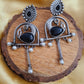 Antique Oxidised Peacock Earrings