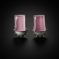 Oxidised silver earrings rectangular stone stud design for women