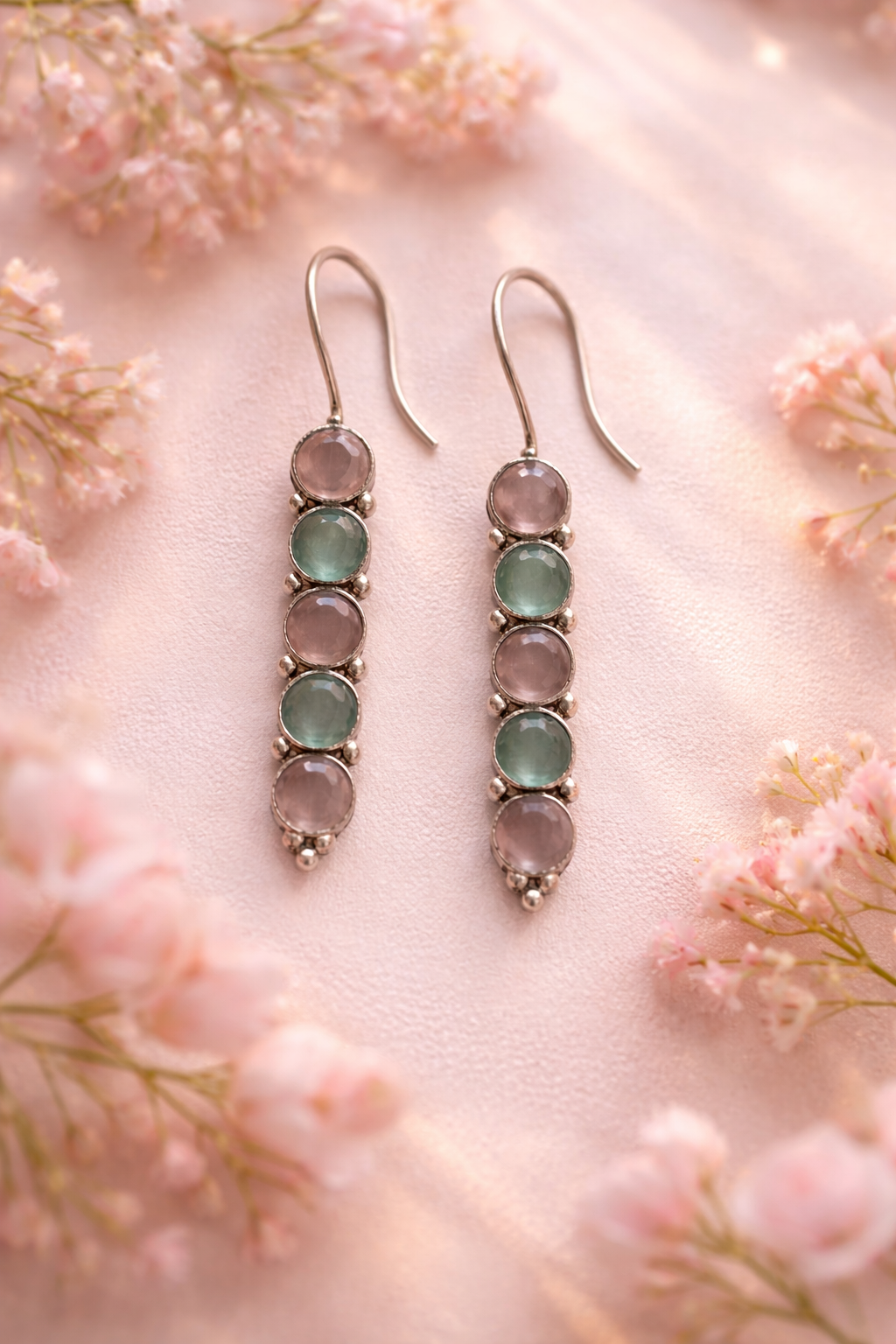 Oxidised Stone Drop Earrings for Women |