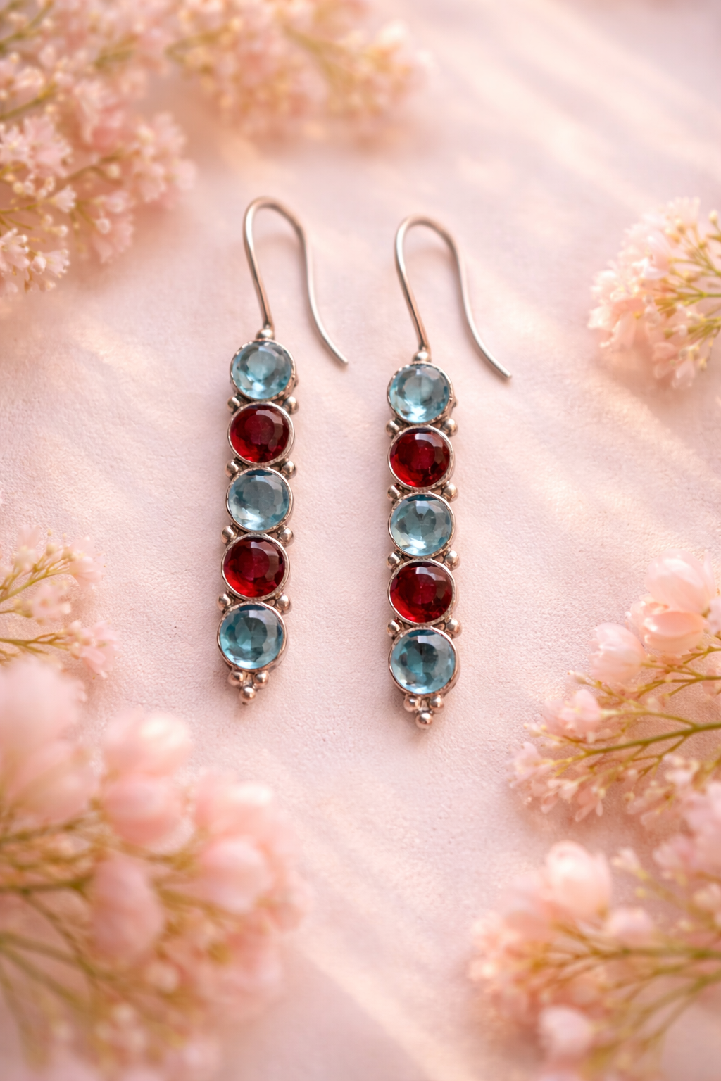 Oxidised Stone Drop Earrings for Women |