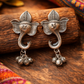 Oxidised Silver Ganesha Drop Earrings