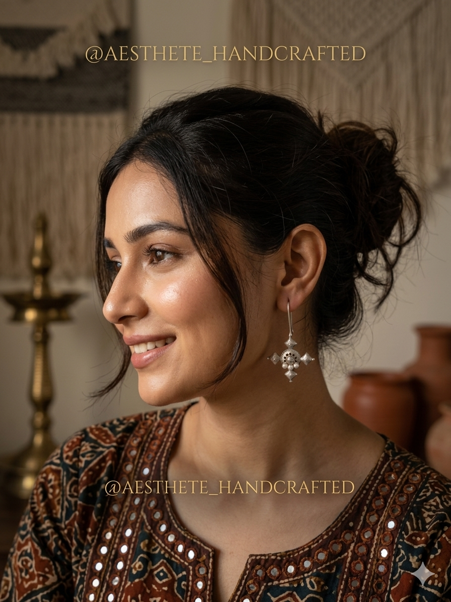oxidised-silver-pearl-drop-earrings