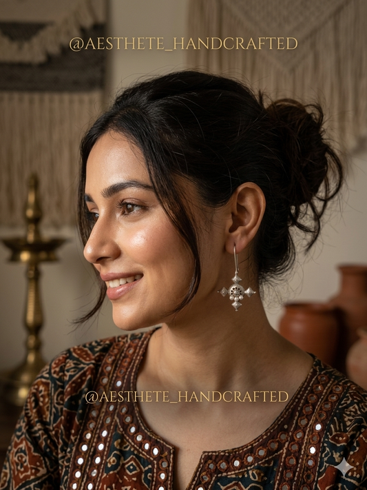 oxidised-silver-pearl-drop-earrings