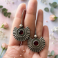 oxidised-silver-sunburst-drop-earrings