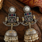 Oxidised Silver Pearl Drop Statement Earrings