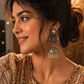 Oxidised Silver Pearl Drop Statement Earrings