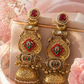 Royal Gold Tone Pearl Drop Statement Jhumka Earrings