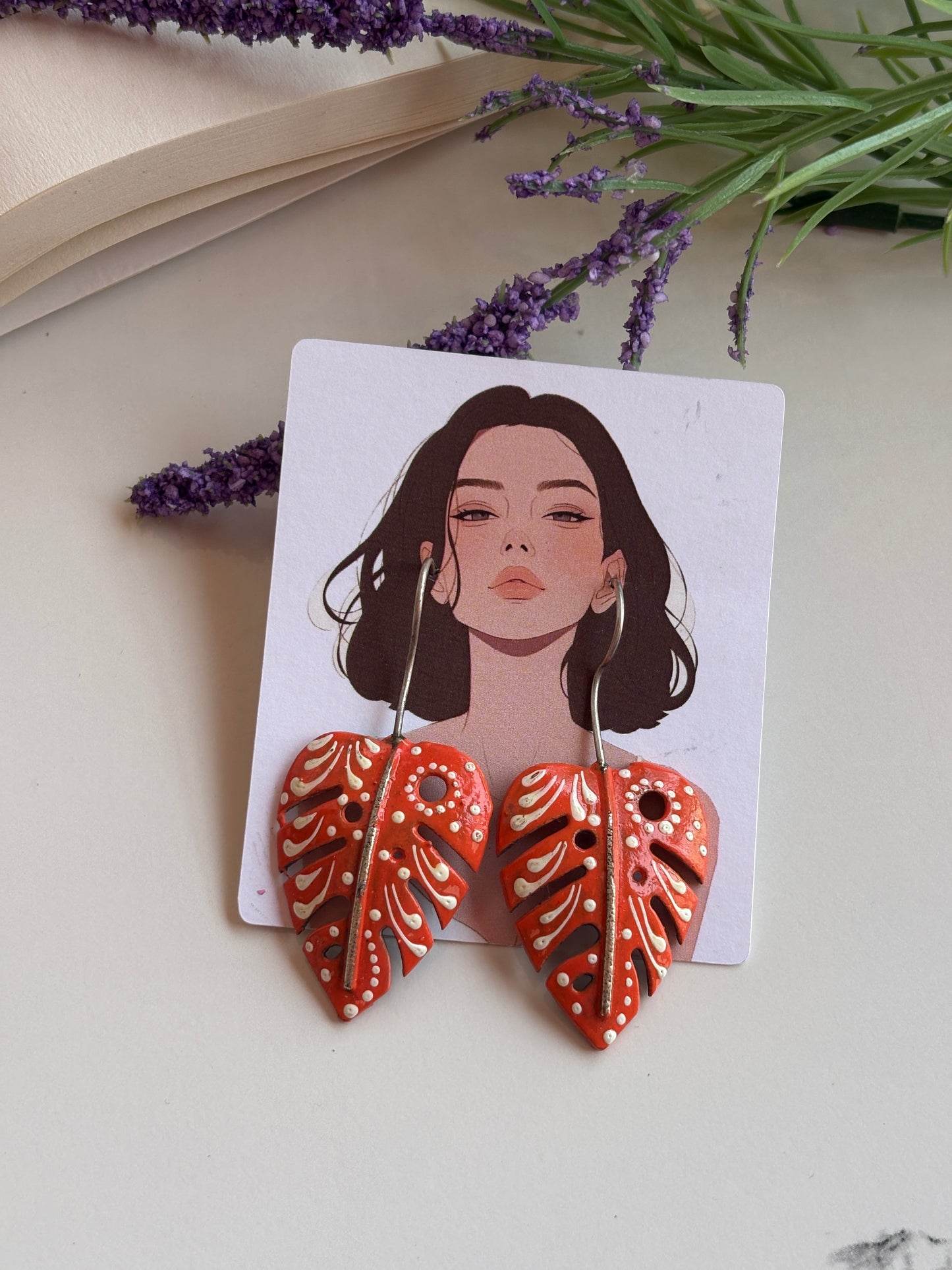 Leaf drop oxidised earrings