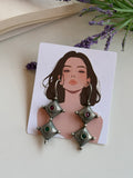 Oxidised Square Drop Earrings