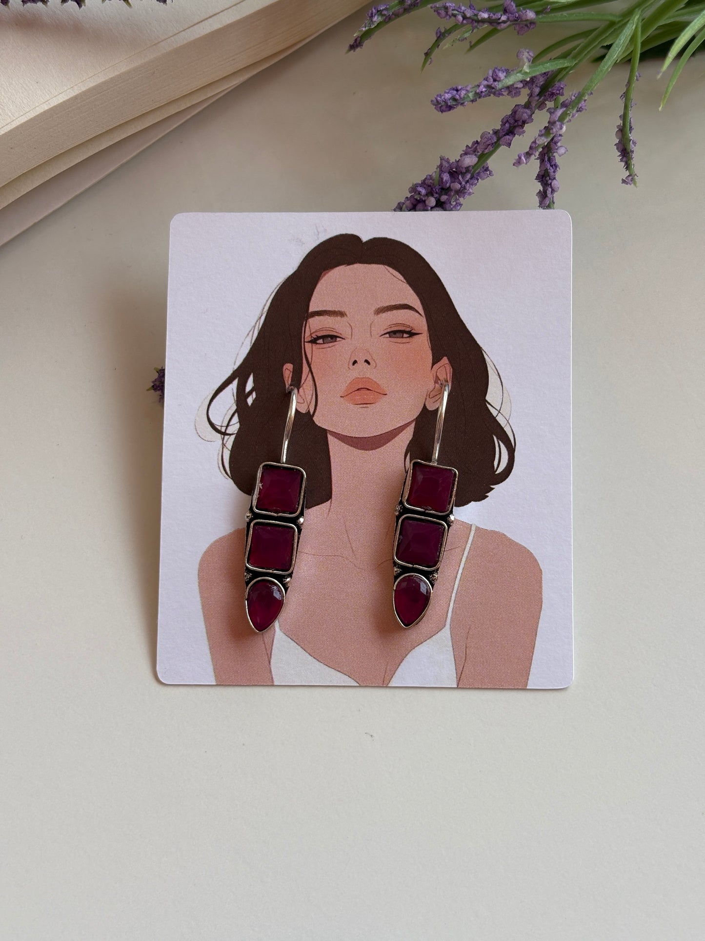 Elegant stone drop earrings