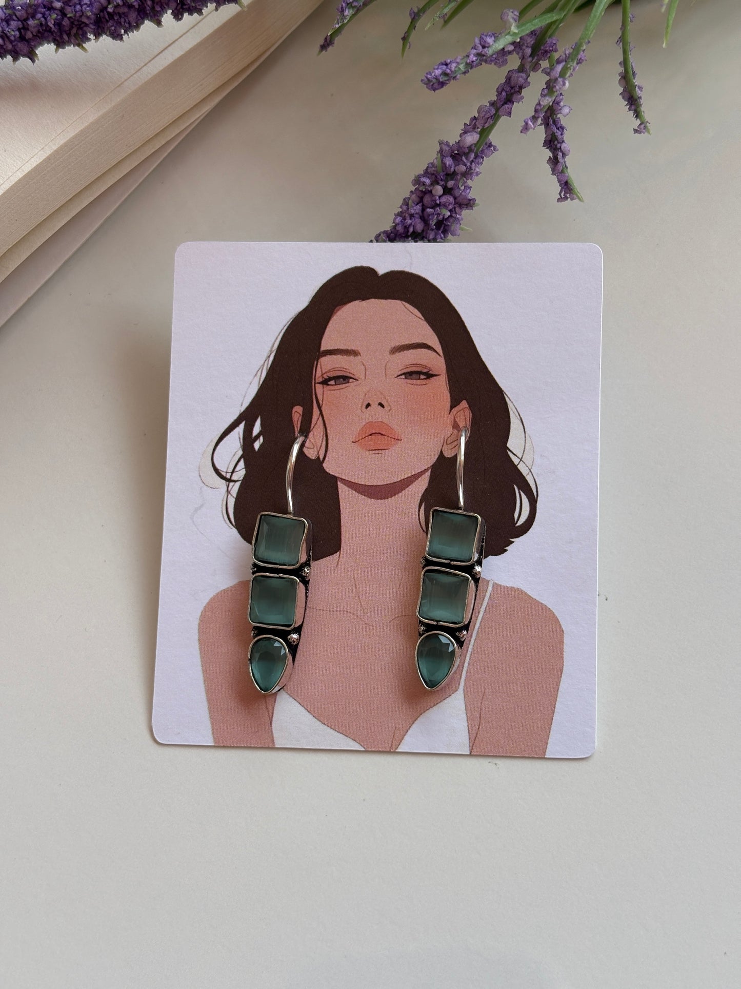Elegant stone drop earrings