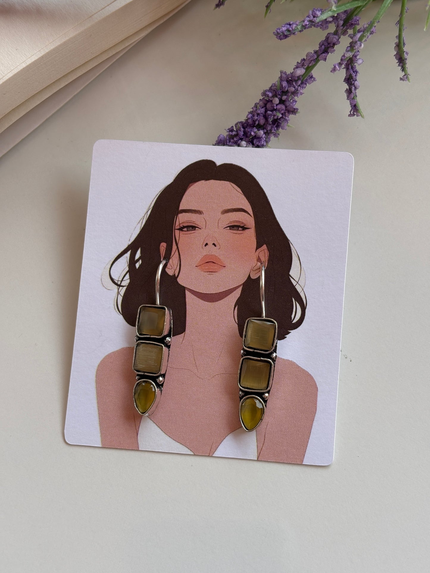 Elegant stone drop earrings