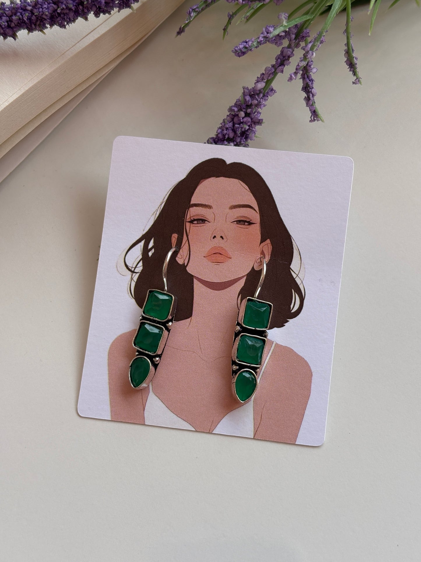 Elegant stone drop earrings