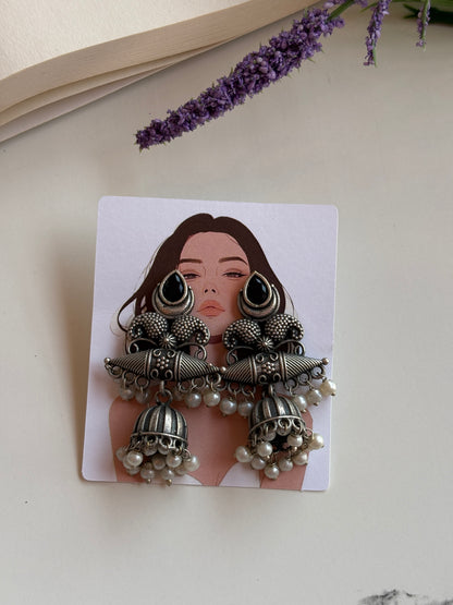 Pearl drop hoops