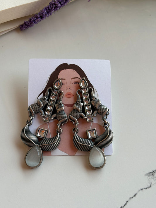 Boho-Gothic Oxidised earrings
