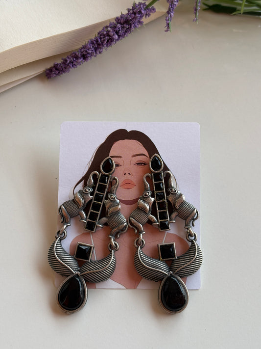 Boho-Gothic Oxidised earrings