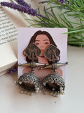 Trishul Jhumka Oxidised Earrings