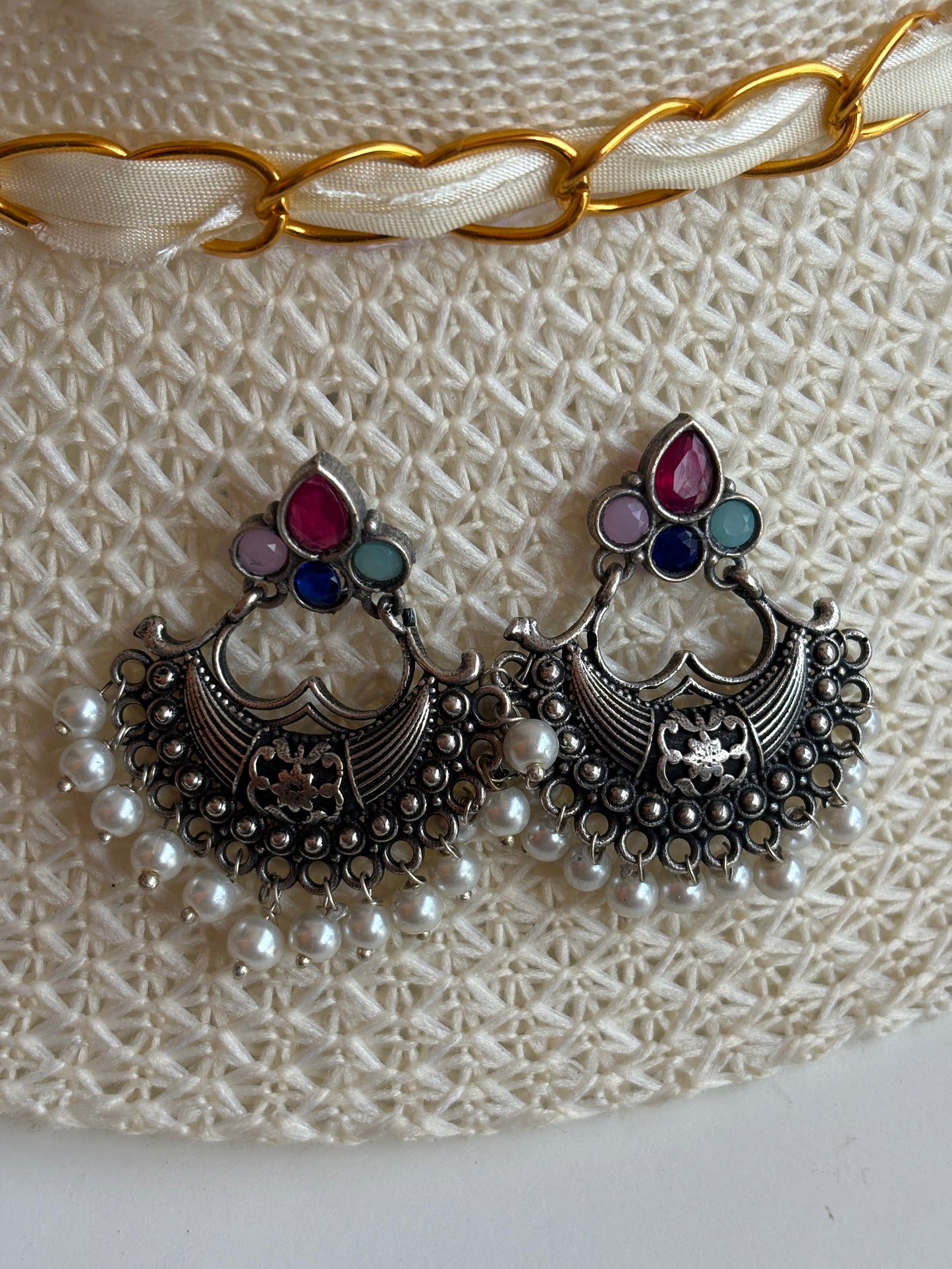 Oxidised chand bali