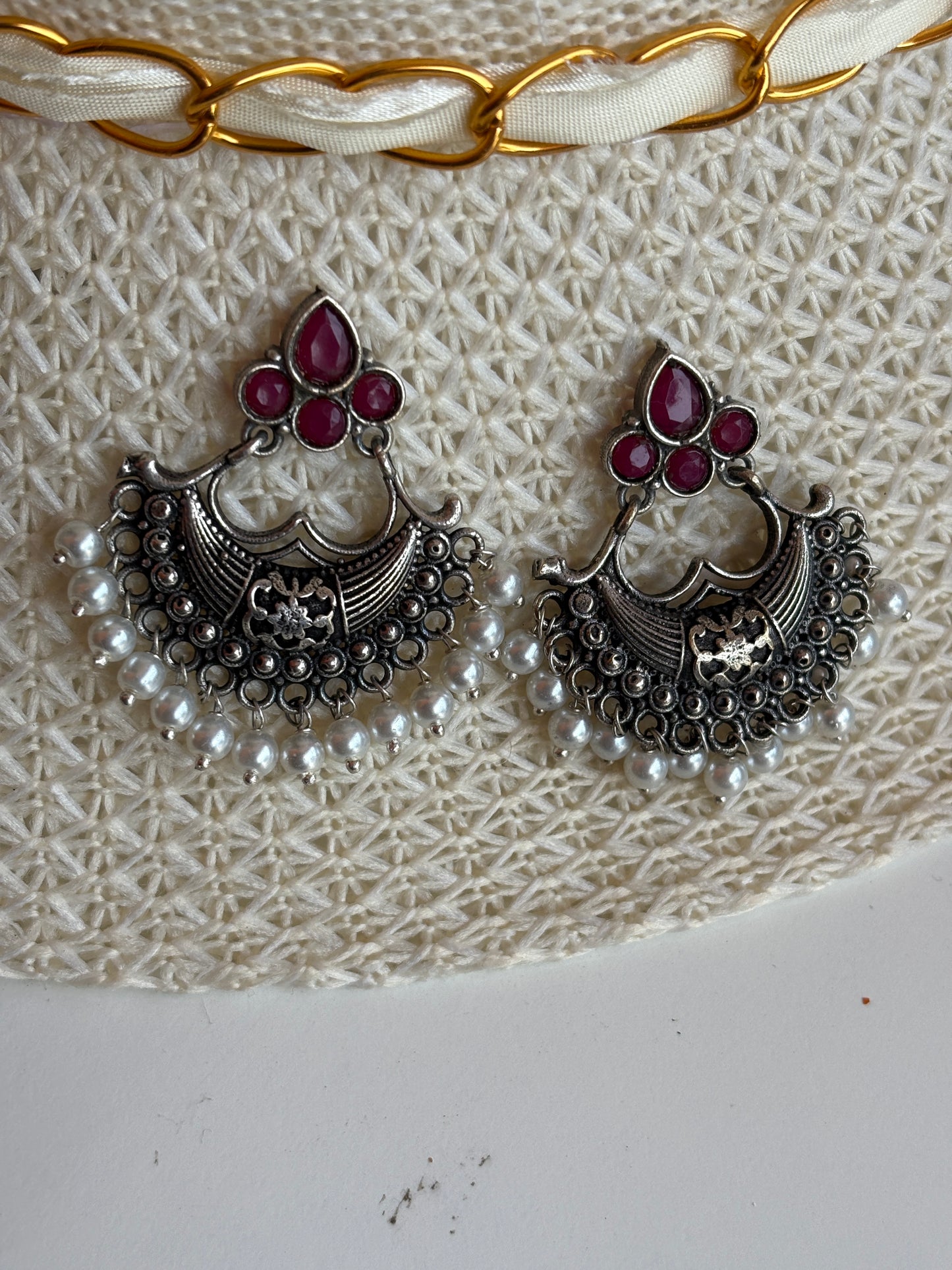 Oxidised chand bali