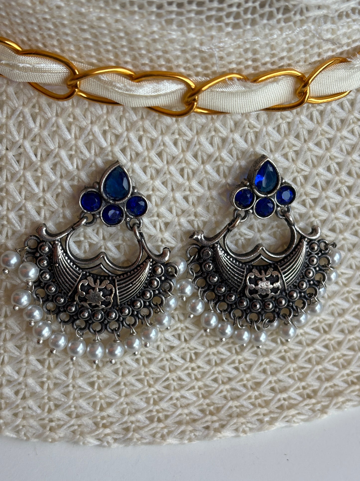 Oxidised chand bali