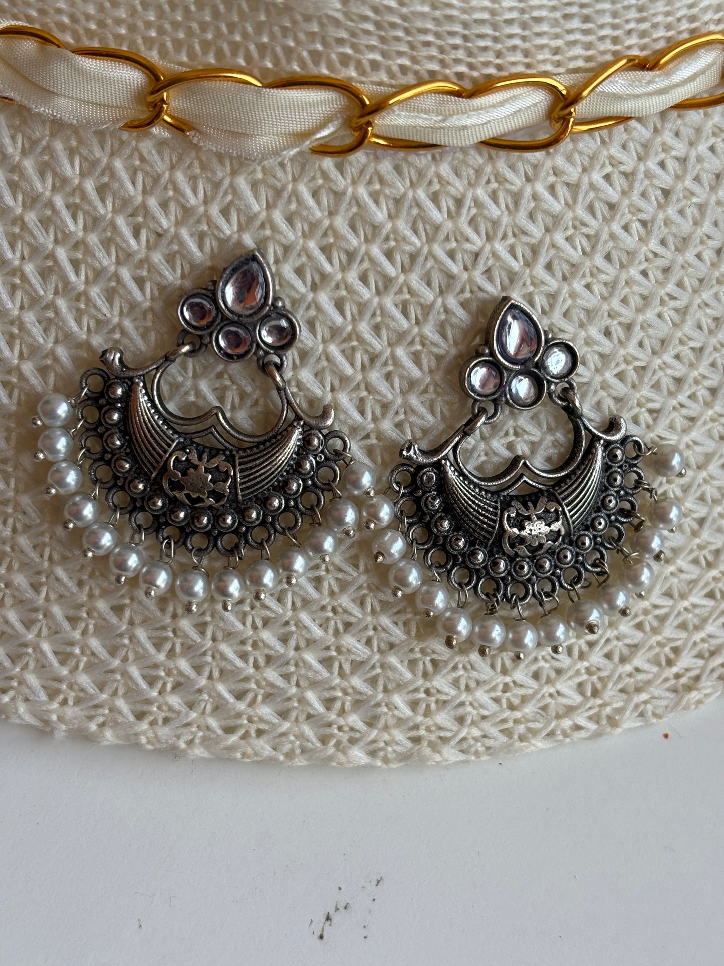 Oxidised chand bali