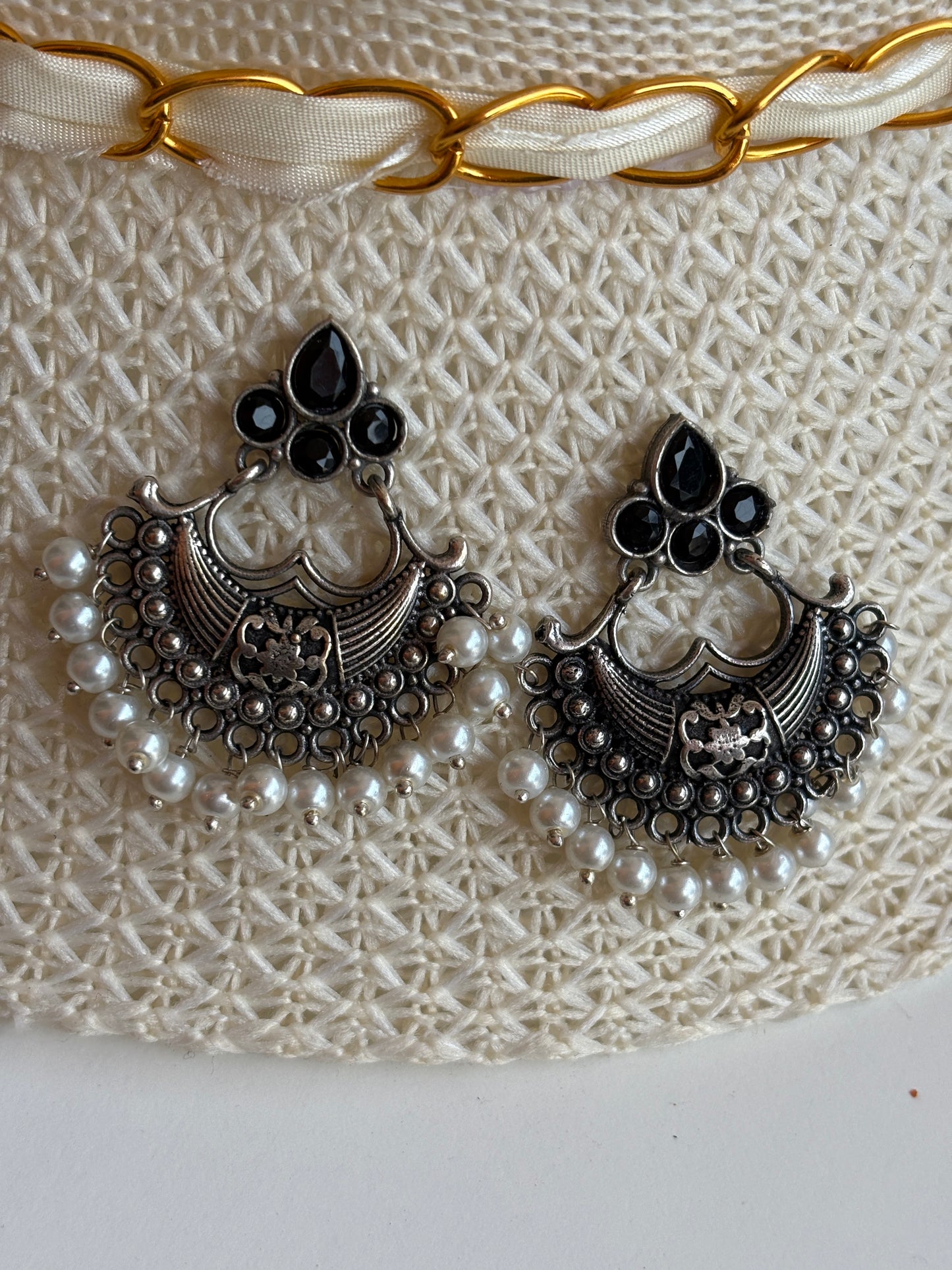 Oxidised chand bali